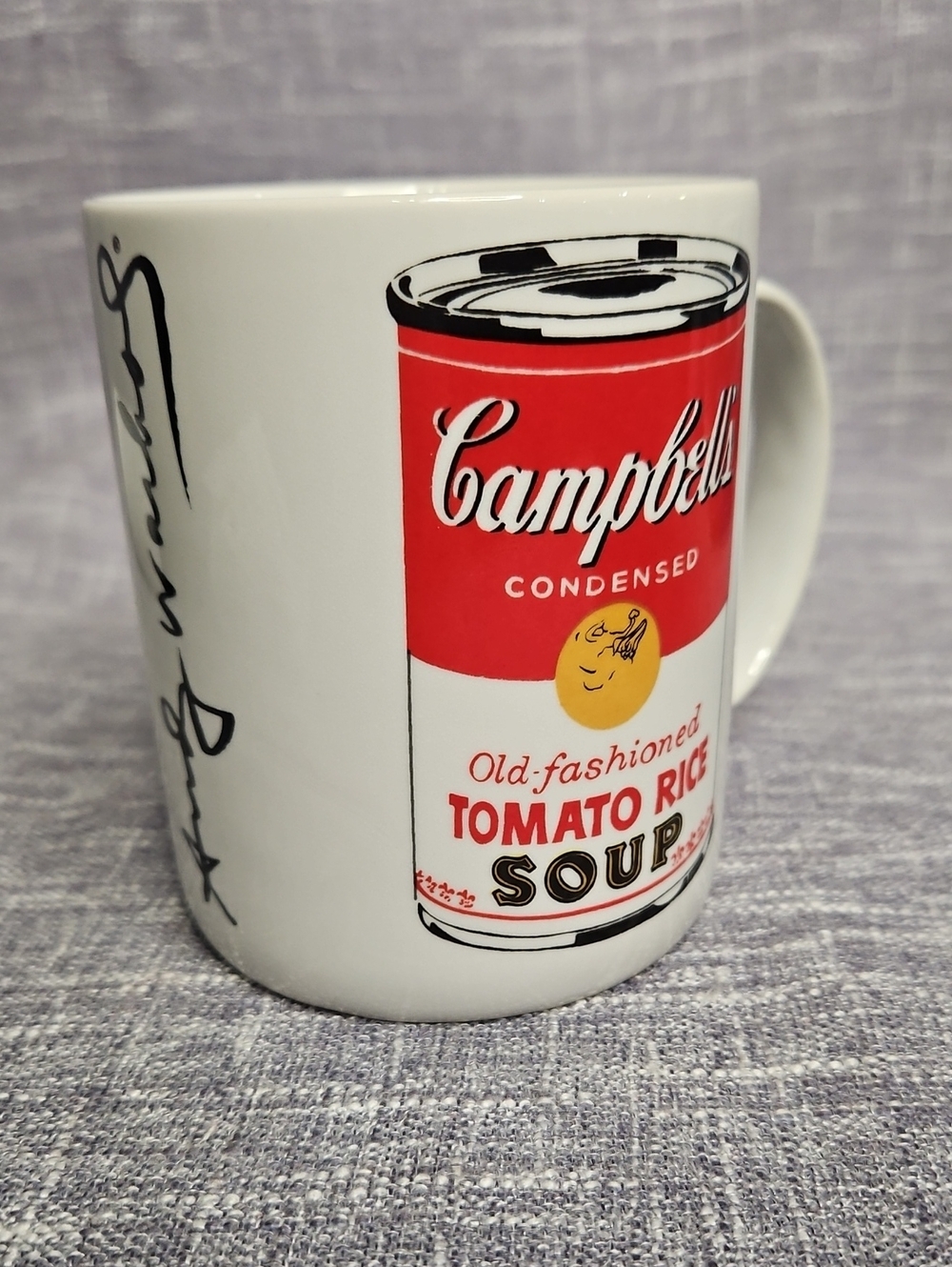 Vintage Andy Warhol Block Pop Art Campbell’s Tomato Rice Soup Mug